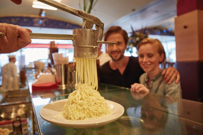 Spaghetti Ice Cream at Eis Fontanella in Mannheim