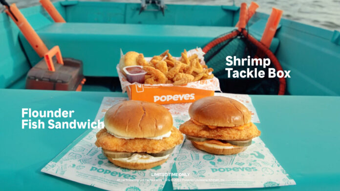 Popeyes® is re-launching two popular seafood items, the Flounder Fish Sandwich and the Shrimp Tackle Box