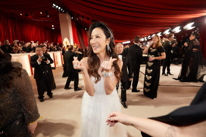 Oscar® nominee Michelle Yeah arrives on the red carpet of the 95th Oscars® at the Dolby® Theatre at Ovation Hollywood on Sunday, March 12, 2023.