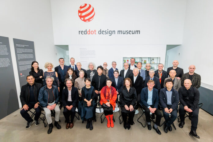 Red Dot Jury 2023; Left to right 1. row: Guto Indio da Costa, Dirk Schumann, Hon.-Prof. Dr. Sascha Peters, Prof. Masayo Ave, Vivian Wai-kwan Cheng, Arch. Luisa Bocchietto, Martin Darbyshire, Prof. Renke He, Prof. Lutz Fügener; 2. row.: Nina Mihovec, Adriana Monk, Mag. Art Wan-Ru Chou, Annette Lang, Hideshi Hamaguchi, Uwe Melichar, Prof. Danny Venlet, Dr. Thomas Lockwood, Prof. Dr. Ken Nah, Mårten Claesson; last row: Aleks Tatic, Martin Beeh, Vincent Créance, Mario Selic, Renne Anghelvuo, Robin Edman, Gordon Bruce, Gerald Kiska, Kazuo Tanaka, Dick Spierenburg, Prof. Axel Thallemer, Prof. Jure Miklavc; People missing on the picture: David Andersen, Gisbert L. Brunner, Rüdiger Bucher, Joachim H. Faust, Prof. Carlos Hinrichsen, Simon Husslein, Qiong Er Jiang, Ken Okuyama, Simon Ong, Nils Toft, Sylvia Vitale Rotta, Dr. Joseph Francis Wong