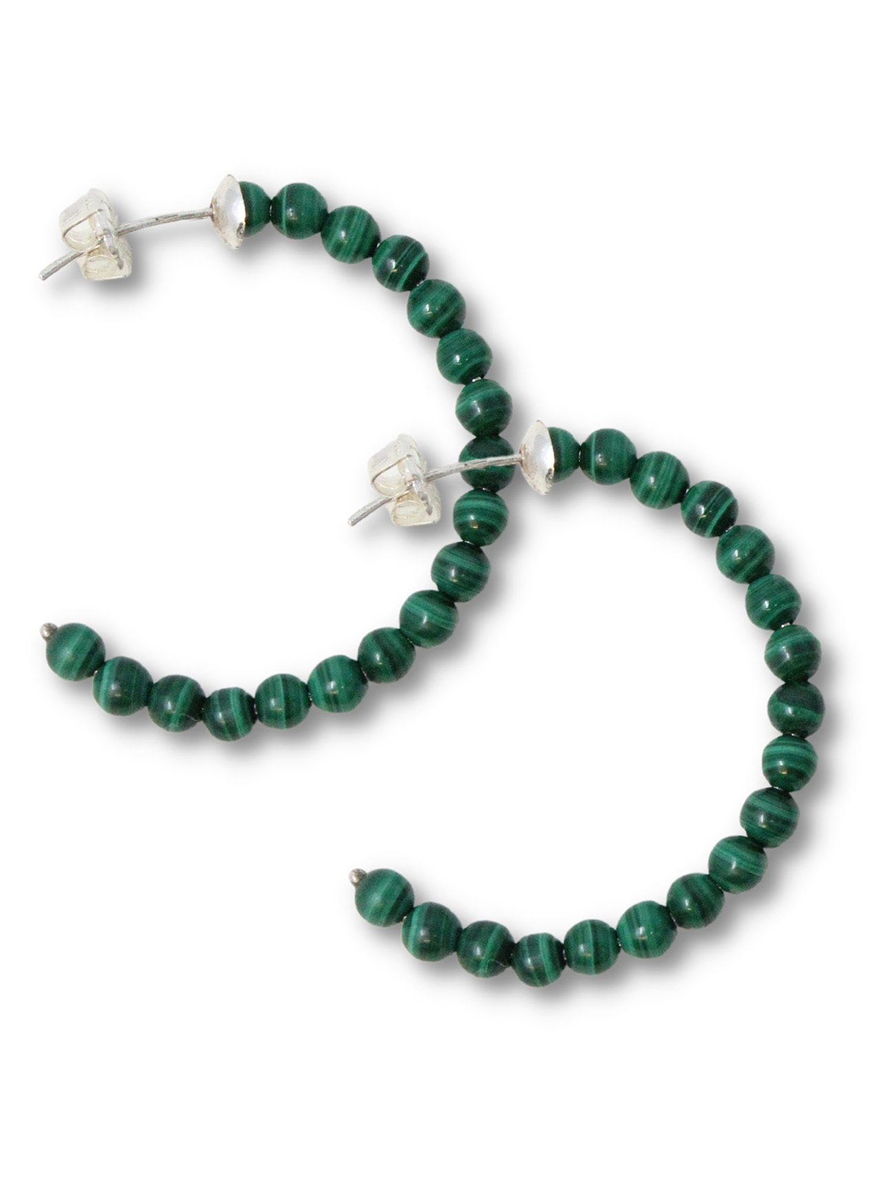 Adolophine Elombe Malachite Beaded Hoop Earring