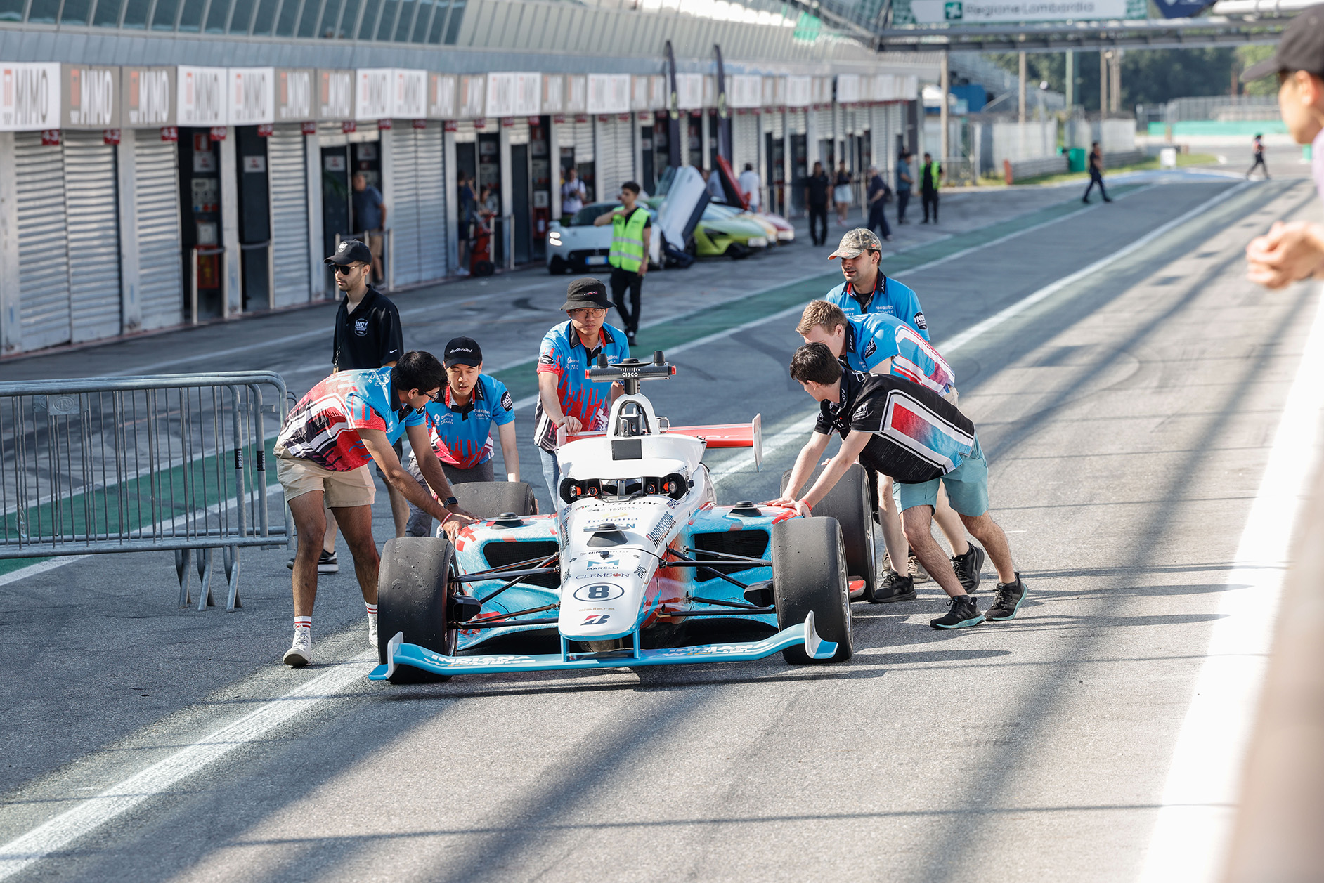 Indy Autonomous Challenge at the 2023 Milan Monza Motor Show (MIMO) in Monza, Italy.