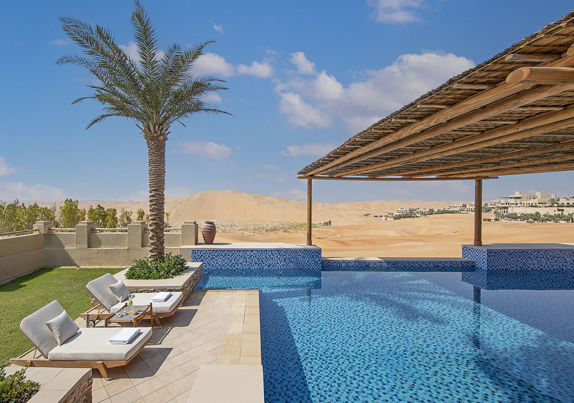 Qasr Al Sarab Desert Resort by Anantara - Al Sarab Outdoor Pool Terrace Desert View