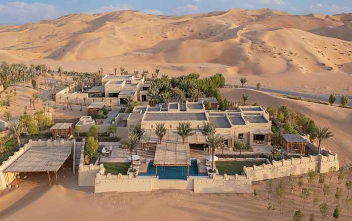 Qasr Al Sarab Desert Resort by Anantara – Al Sarab Villa – exterior aerial view