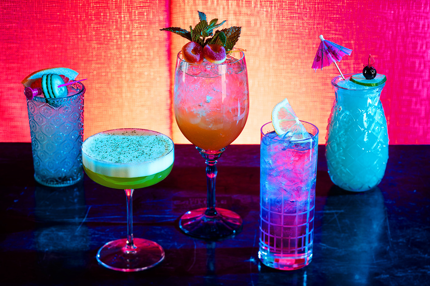 Retro By Voltaggio - Mandalay Bay - Gin & Juice - Appletini - Fuzzy Navel - Long Island Ice Tea - Blue Hawaiian