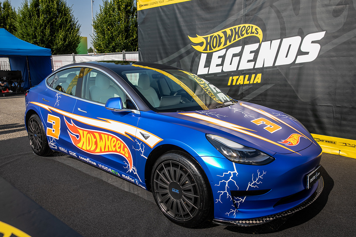 Hot Wheels Tesla at 2023 Milano Monza Motor Show in Italy