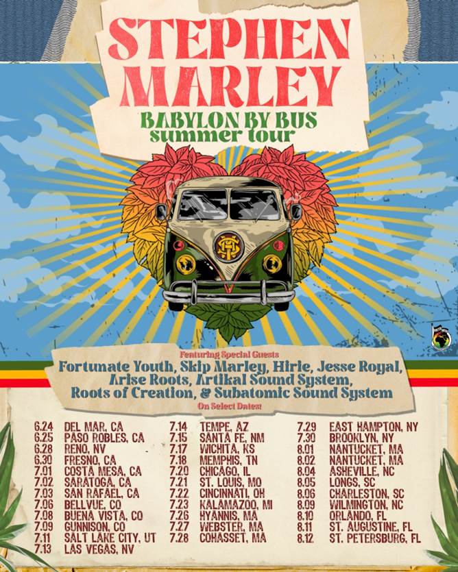 Grammy-Winning Artist Stephen Marley Announces 'Babylon By Bus Summer Tour' in Summer 2023 