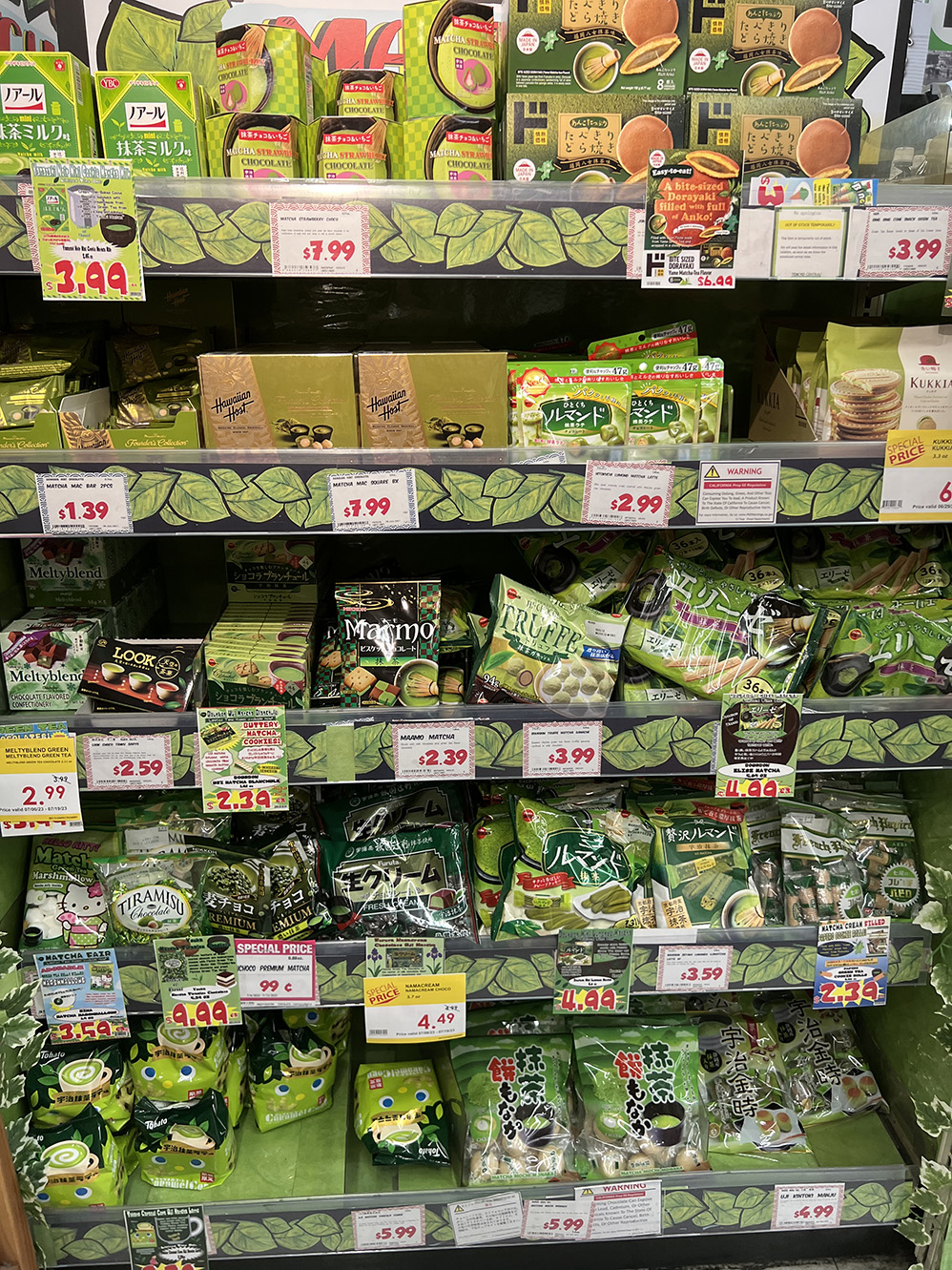 Matcha section at Tokyo Central in Costa Mesa, California (Photo by Julie Nguyen)