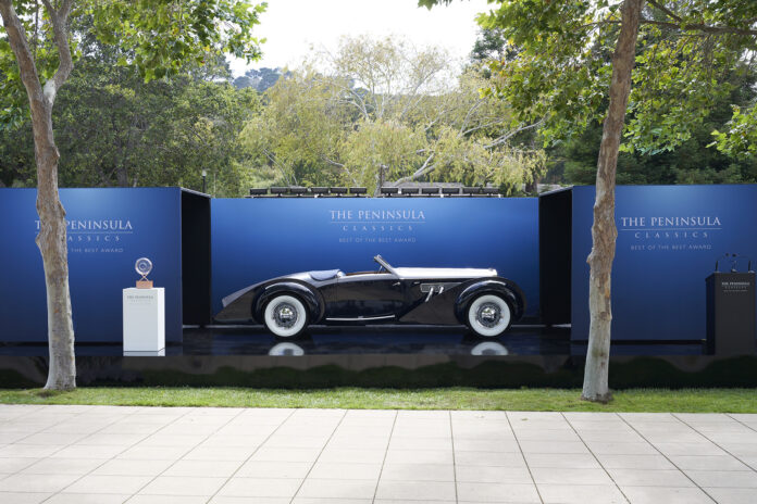 1938 Delage Type D8-120 S Cabriolet - The Peninsula Classics 2022 Best of the Best Award at the Quail Lodge & Golf Club in Carmel, California, on August 13, 2023.