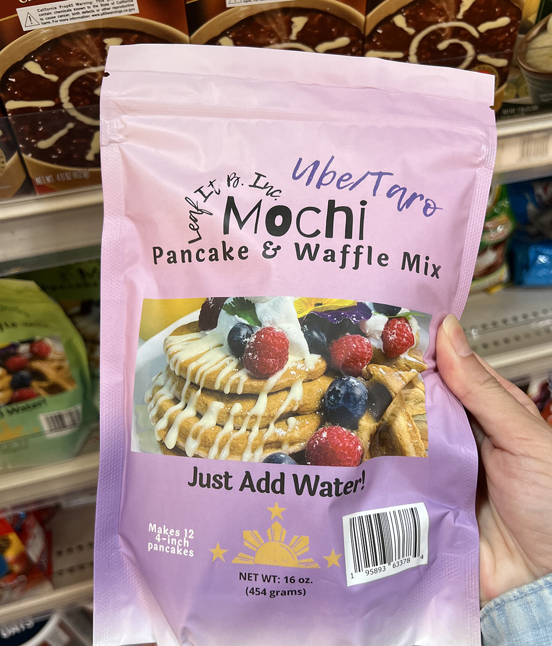 Ube mochi pancake and waffle mix - Seafood City Supermarket in Irvine, California - Photo by Julie Nguyen