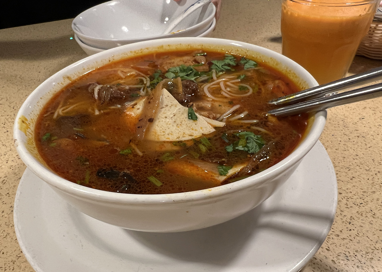 Bún Bò Huế chay at The Sun Vegan in Fountain Valley, California (Photo by Julie Nguyen)