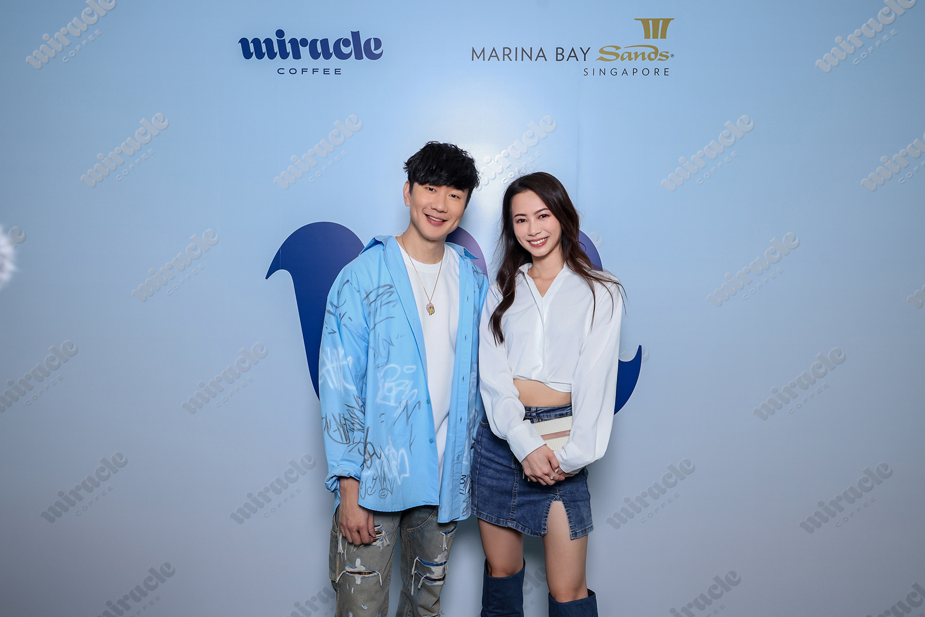 JJ Lin with actress-singer Bonnie Loo