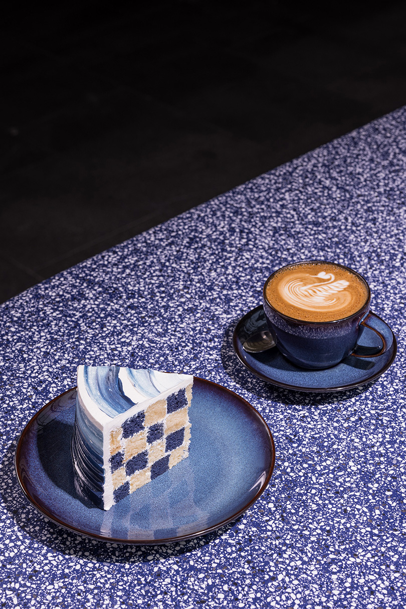 Miracle Checkerboard Cake and Latte