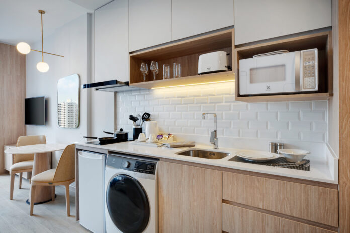 Kitchen and Laundry at Studio at Staybridge Suites in Bangkok, Thailand