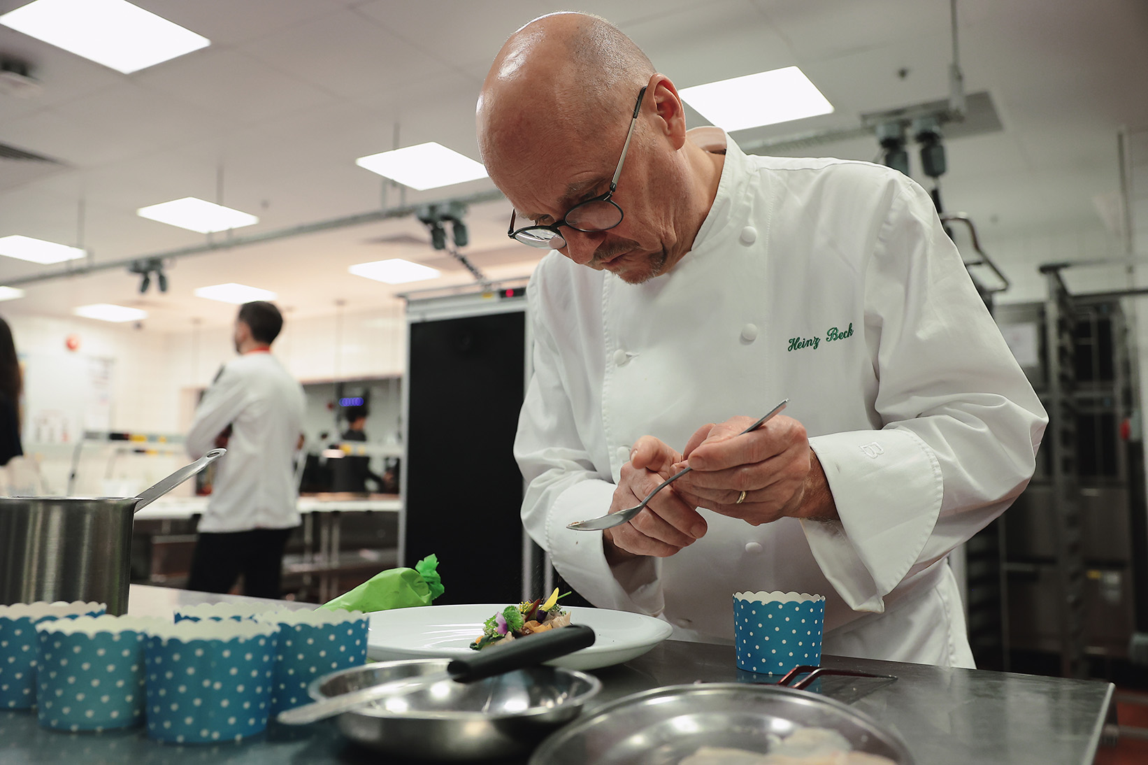 Chef Heinz Beck in kitchen at The Grand Pavilion of the Grand Lisboa Palace Resort Macau - The MICHELIN Star Studded Dinner – Timeless Gastronomy