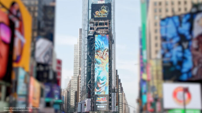 DRAGON BALL Z DOKKAN BATTLE Celebrates 9th Anniversary at Times Square in New York City