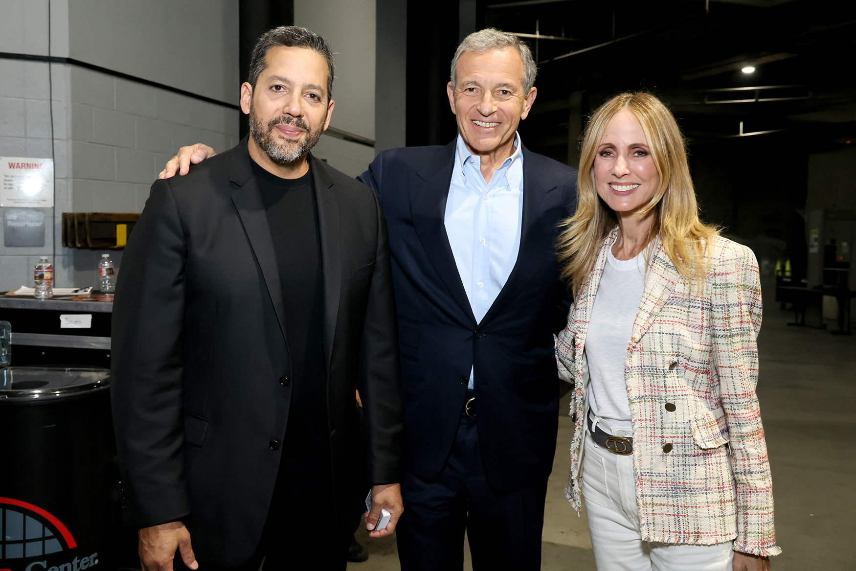 (L-R) David Blaine, Bob Iger, CEO, The Walt Disney Company and Dana Walden, Co-Chairman, Disney Entertainment at D23: The Ultimate Disney Fan Event in Anaheim, California on August 09, 2024. 