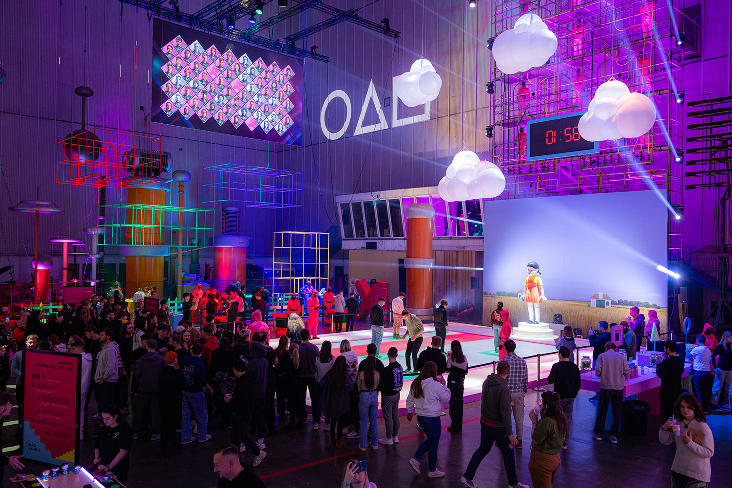 Fans gather at the Squid Game Arena in Warsaw