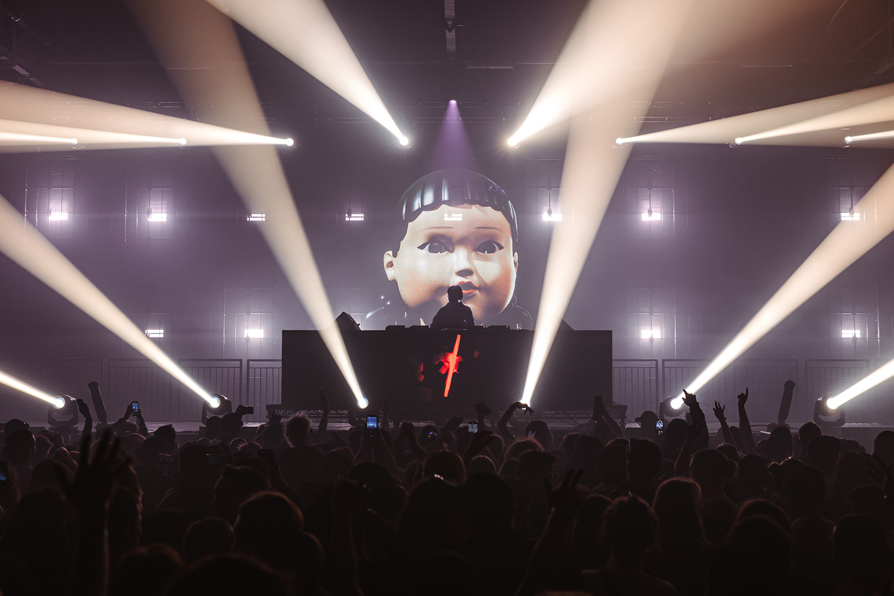 A DJ performs at Squid Game The Rave in London on December 18