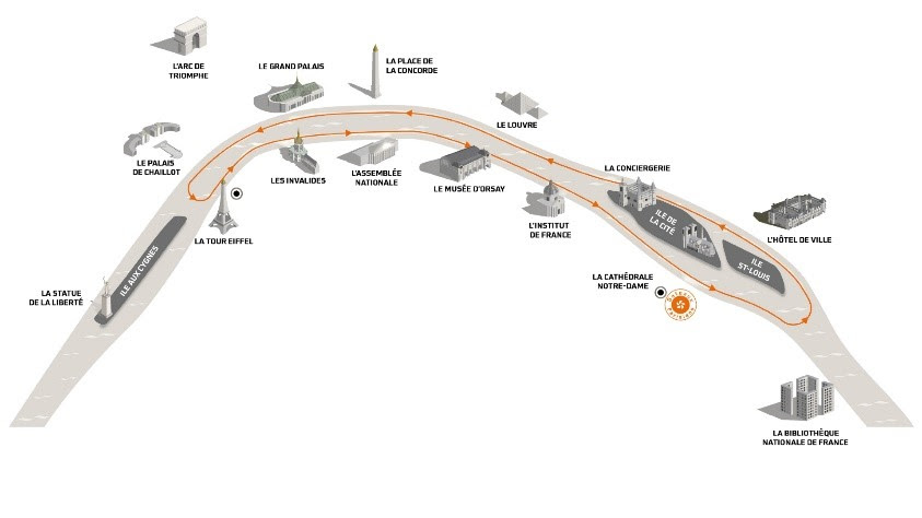 Cruise map Bateaux Parisiens 